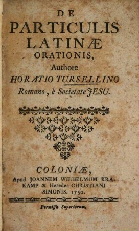 De particulis latinae orationis libellus