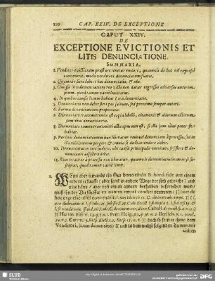 Caput XXIV. De Exceptione Evictionis Et Litis Denunciatione