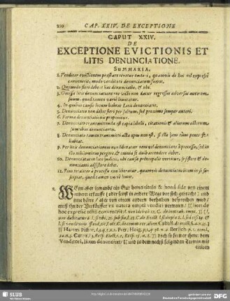 Caput XXIV. De Exceptione Evictionis Et Litis Denunciatione