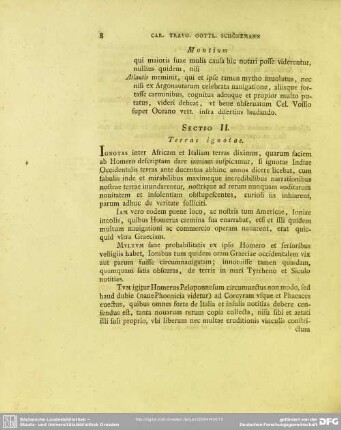 Sectio II. Terrae ignotae