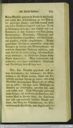 [Addresse und Bittschrift, der Stadt London]