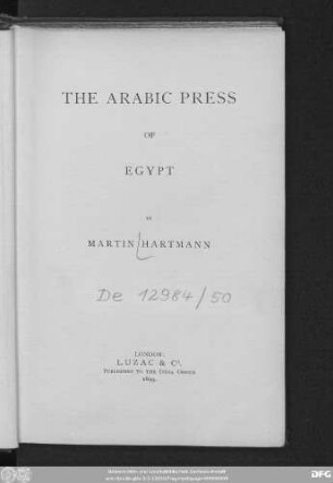The Arabic press of Egypt