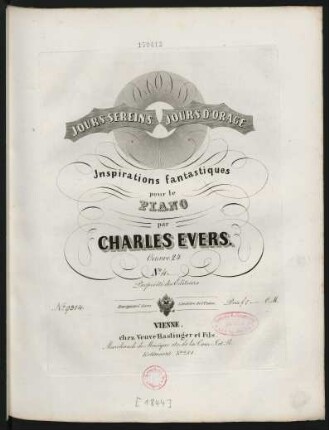 No. 4: Jours Sereins, Jours D'Orage : Inspirations fantastiques pour le Piano; Oeuvre 24.