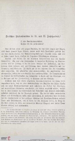 Deutsches Studentenleben im 16. und 17. Jahrhundert