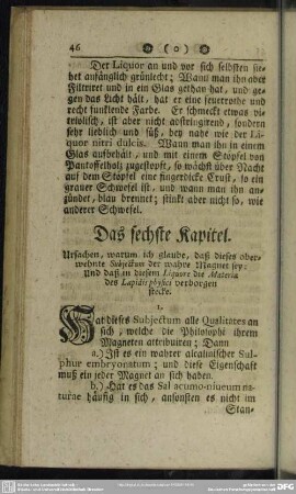 Das sechste Kapitel