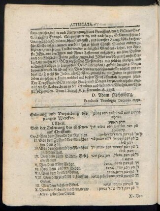 Ordnung und Verzeichniß des ganzen Werckes