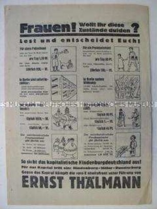Propagandaflugblatt der KPD zur Reichspräsidentenwahl 1932