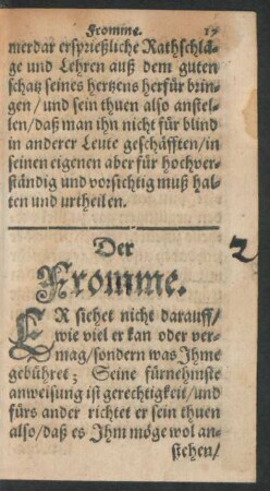 Der Fromme.