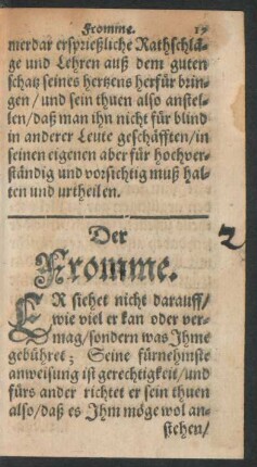 Der Fromme.