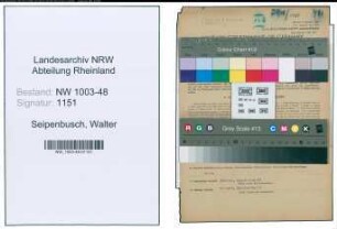 Entnazifizierung Walter Seipenbusch , geb. 19.05.1890 (Banksekretaer)