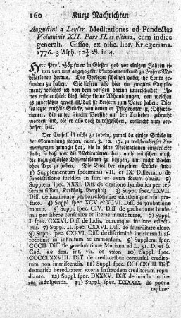 Meditationes ad Pandectas. Vol.XII.,P.II.