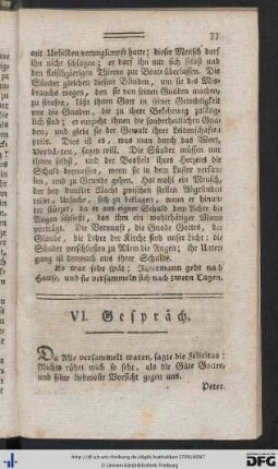 VI. Gespräch - X. Gespräch.