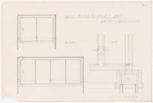 Auswärtiges Amt, Berlin-Mitte Umbau: Oberlicht Toilette: Schnitte 1:10, Detail Schnitt 1:1