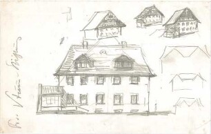 Hildebrand, Adolf von; Haus Schlederloh - Ansicht, Perspektiven, Details