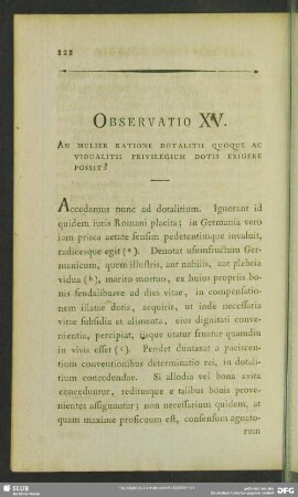 Observatio XV. An Mulier Ratione Dotalitii Quoque Ac Vidualitii Privilegium Dotis Exigere Possit?