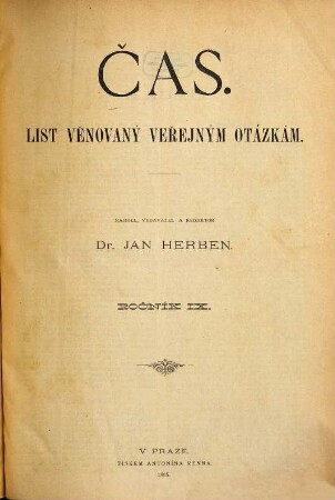 Čas : list věnovaný veřejným otázkám. 9. 1895