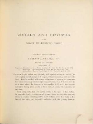 Palaeontology of New-York, 6. Corals and bryozoa : Text and plates, containing descriptions and figures of species from the lower Helderberg, upper Helderberg and Hamilton groups
