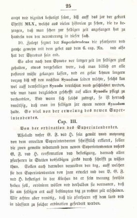Cap. III. Von der Ordination der Superintendenten.