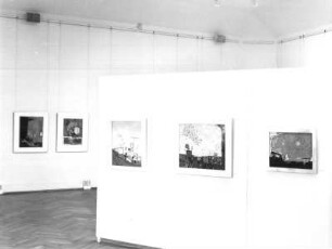 Dresden-Loschwitz. Ausstellung "Ingo Kraft", 10.07.2000-09.09.2000 im Leonhardi-Museum in Dresden-Loschwitz. Raumaufnahme (Atelier)
