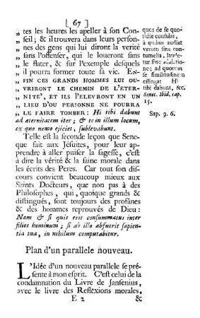 Plan d'un parallele nouveau