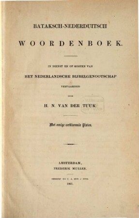 Bataksch-nederduitsch Woordenboek