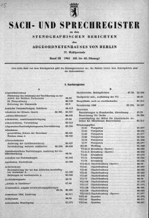 Sach- und Sprechregister