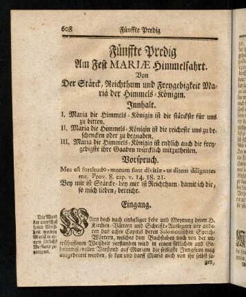 608-623, Fuenffte Predig am Fest Mariae Himmelfahrt
