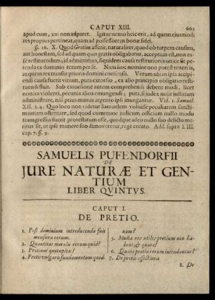 Caput I. De Pretio.