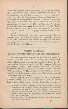 Die drei Schriften Machiavellis über Deutschland.