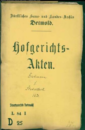 Deichmann (Dickmann), Hermann zu Salzuflen gegen Jobst Stakelbeck - Verpfändete Kuhweide