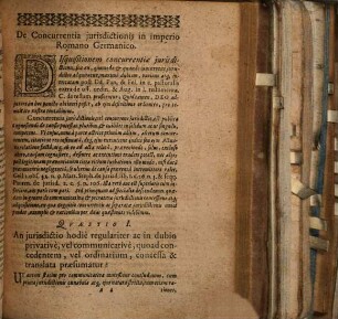 Decuria gemina Quaestionum Jnridico-Politicarum De Concurrentia Jurisdictionis In Imperio Romano-Germanico