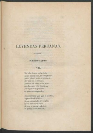Leyendas peruanas. : Manco-Cápac.