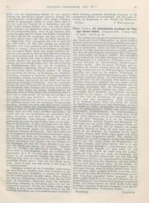 26 [Rezension] Flade, Walther, Die philosophischen Grundlagen der Theologie Richard Rothe‘s