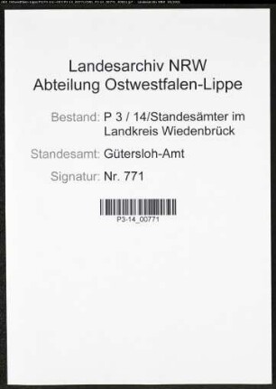 Heiratsregister Standesamt Gütersloh-Amt