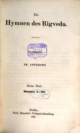 Indische Studien : Beiträge für d. Kunde d. indischen Altertums. 6. 1861