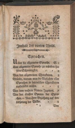 Innhalt des vierten Theils