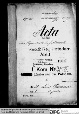 Separation der Feldmark von Fürstenwerder