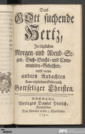 Das GOtt suchende Hertz