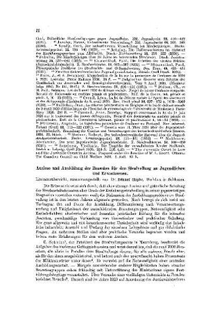 Auslese und Ausbildung der Beamten für den Strafvollzug an Jugendlichen und Erwachsenen : Literaturübersicht ; [Sammelreferate]