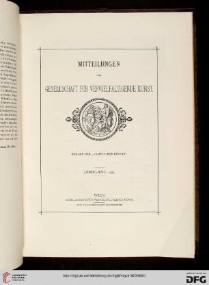 Mitteilungen der Gesellschaft für vervielfältigende Kunst