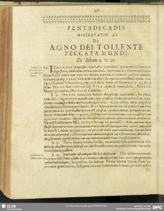 Dissertatio XI. De Agno Dei Tollente Peccata Mundi: Ex. Iohan. 1. v. 29.