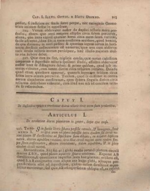 Caput I. De illusionibus opticis a revolutione diurna telluris circa axem suum pendentibus.