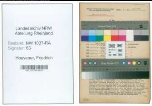 Entnazifizierung Friedrich Hoevener , geb. 04.04.1898 ()