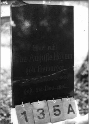 Grabstein 135 (Index: 99790476) Maße HxBxT: 107x30x13 cm Besonderheit: zweiter Grabstein: Nr. 132: Grabstein 135A