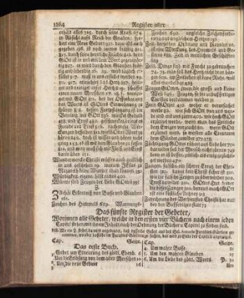 Das fünfte Register der Gebeter