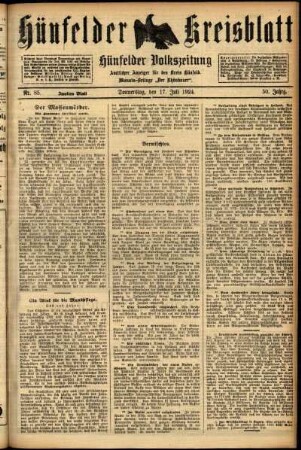 Zweite Ausgabe vom Donnerstag, den 17. Juli 1924.