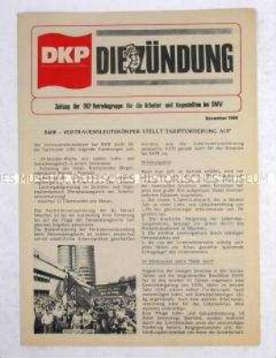 Zeitung der DKP für die Arbeiter und Angestellten bei BMW u.a. zum Tarifstreit und zur Entwicklung in der DDR