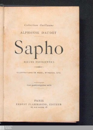 Sapho : moeurs parisiennes