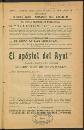 1918000223: El apóstol del Ayuí : episodio histórico del Uruguay