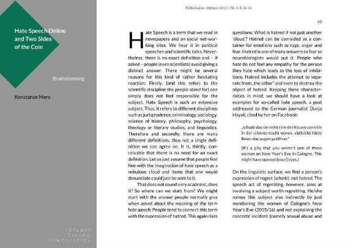 Hate speech online and two sides of the coin